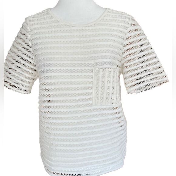 Romeo + Juliet Couture white mesh zip back top, size M - Picture 1 of 6